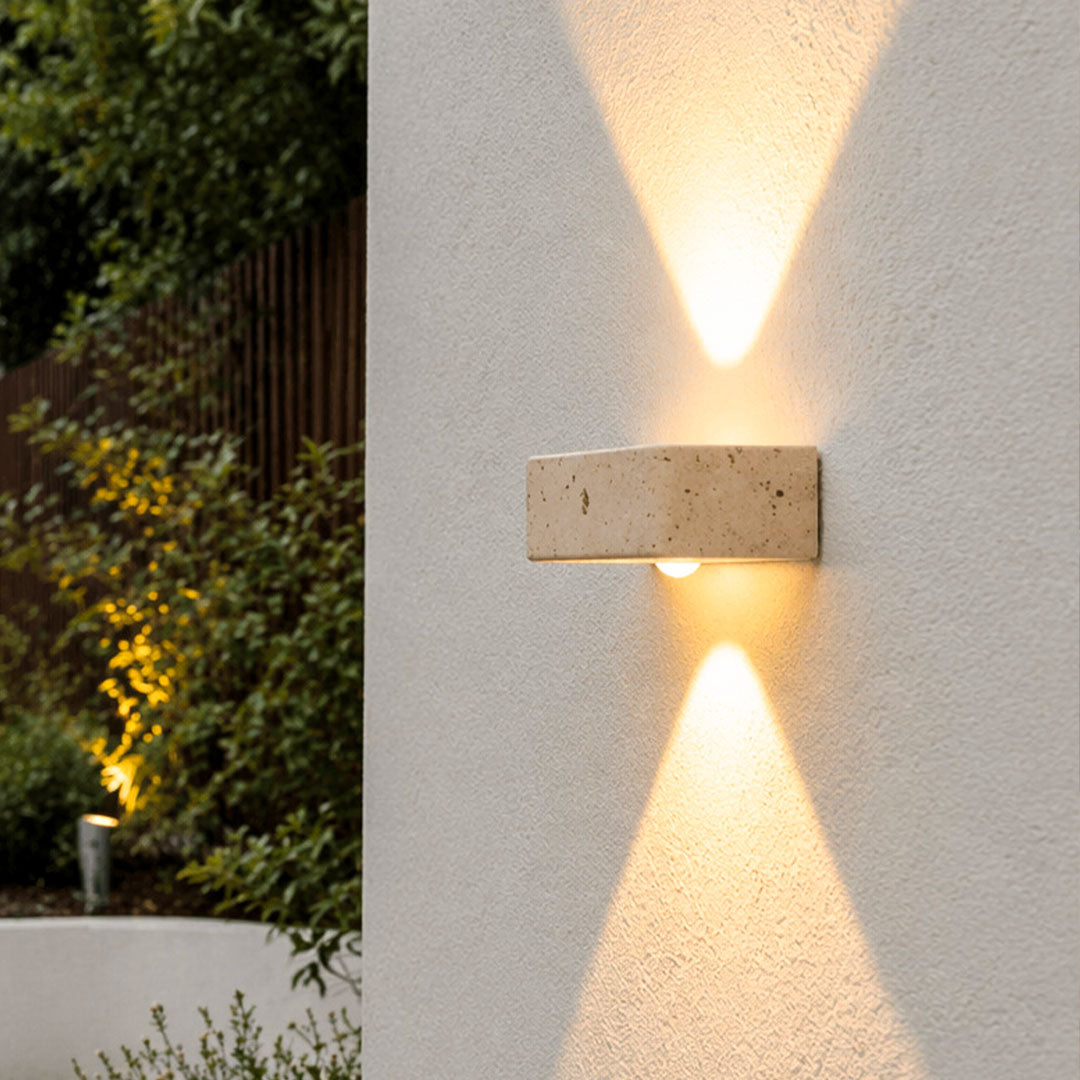 Outdoor up and down Wall Lights Modern Minimalist Travertine Light