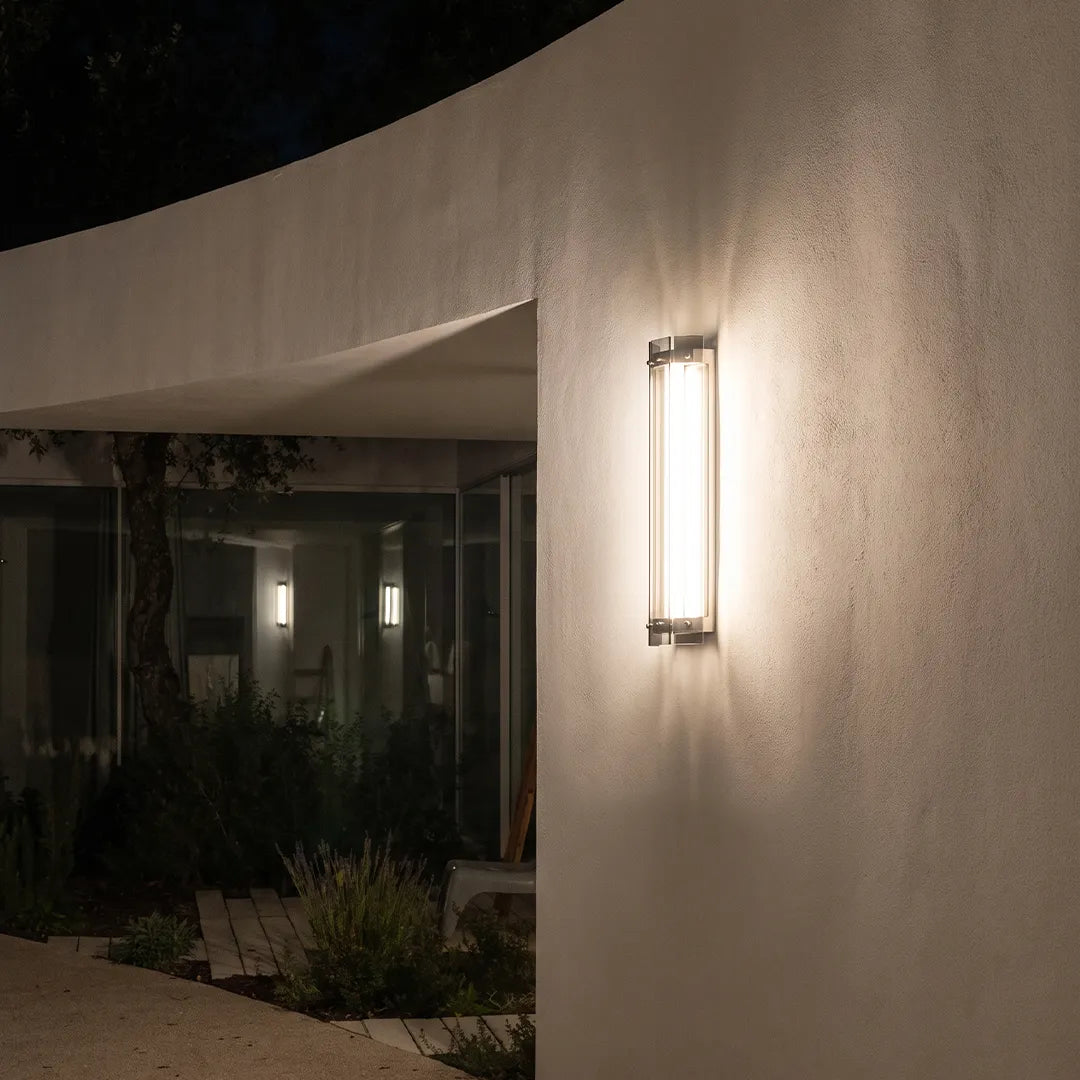 Silver Outdoor Wall Lights Modern Waterproof Glass LED Light