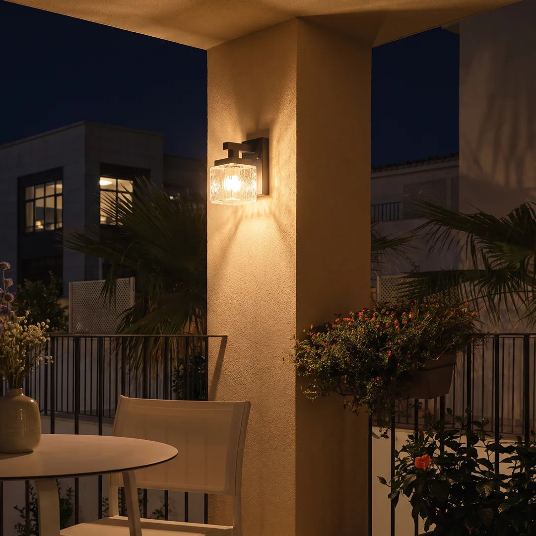 Square Glass Wall Sconce Modern Outdoor Waterproof Light