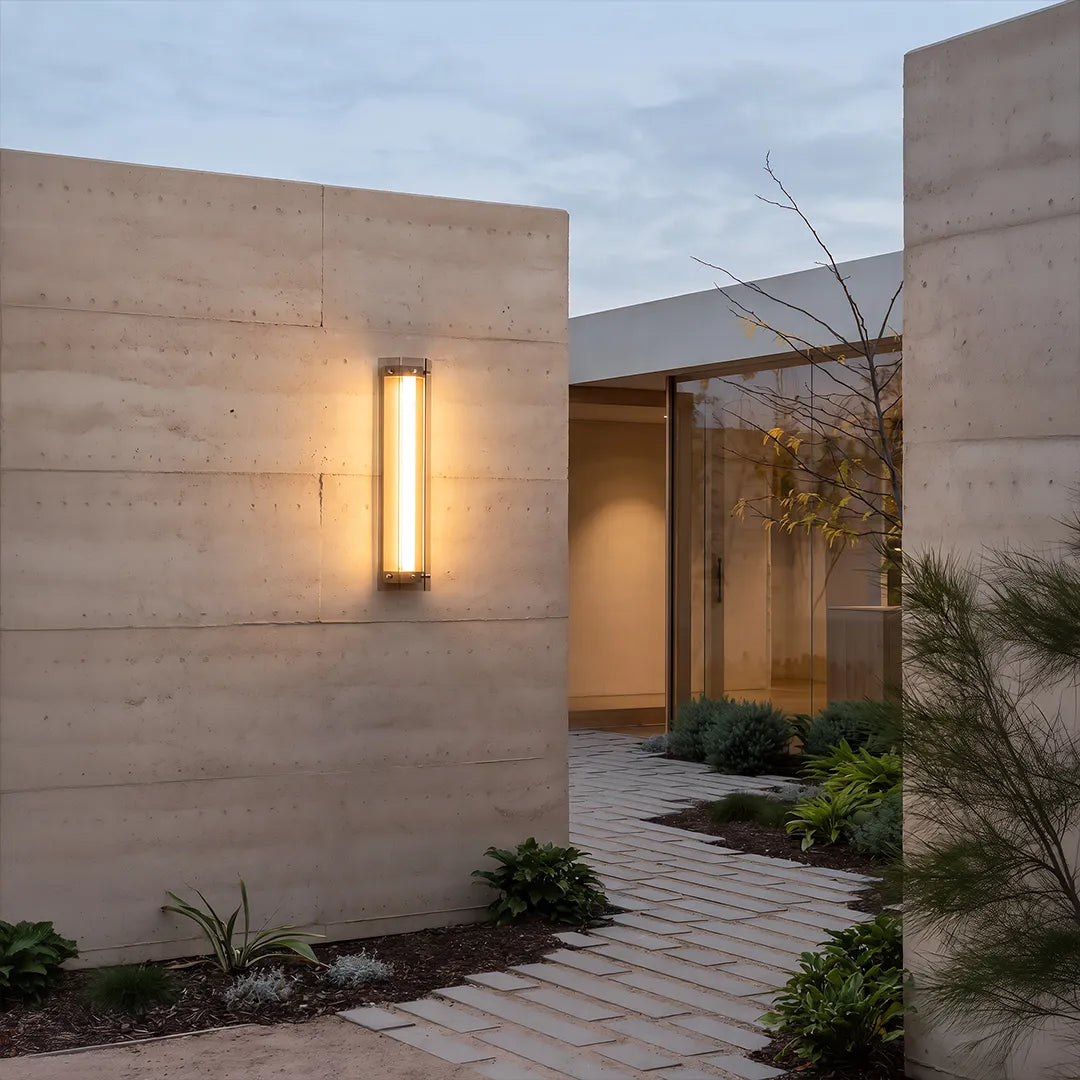 Silver Outdoor Wall Lights Modern Waterproof Glass LED Light