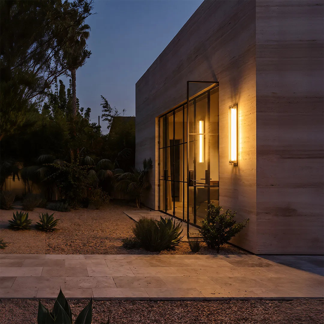 Silver Outdoor Wall Lights Modern Waterproof Glass LED Light