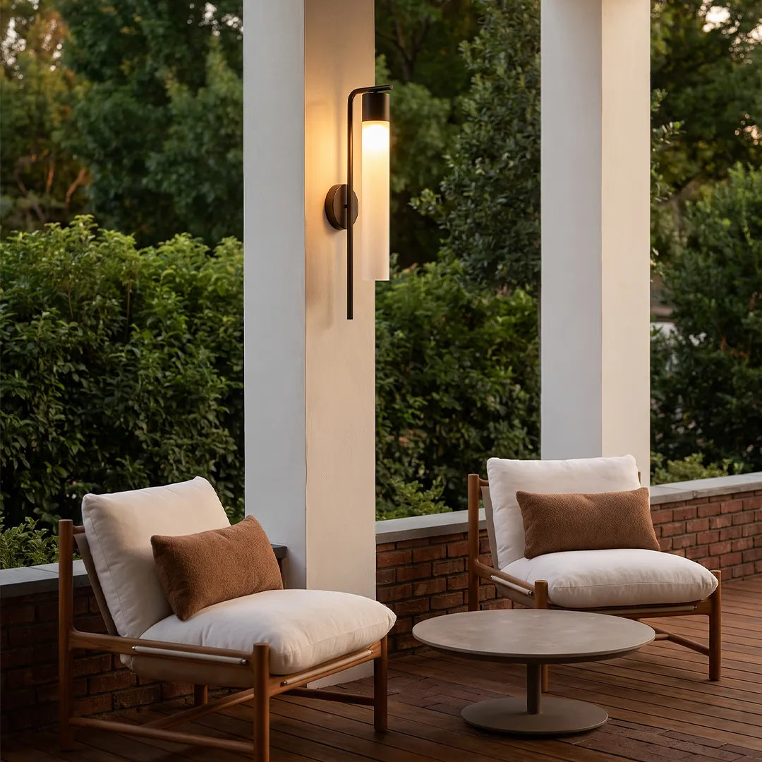 Modern Outdoor Wall Light Waterproof Linear Glass LED Light