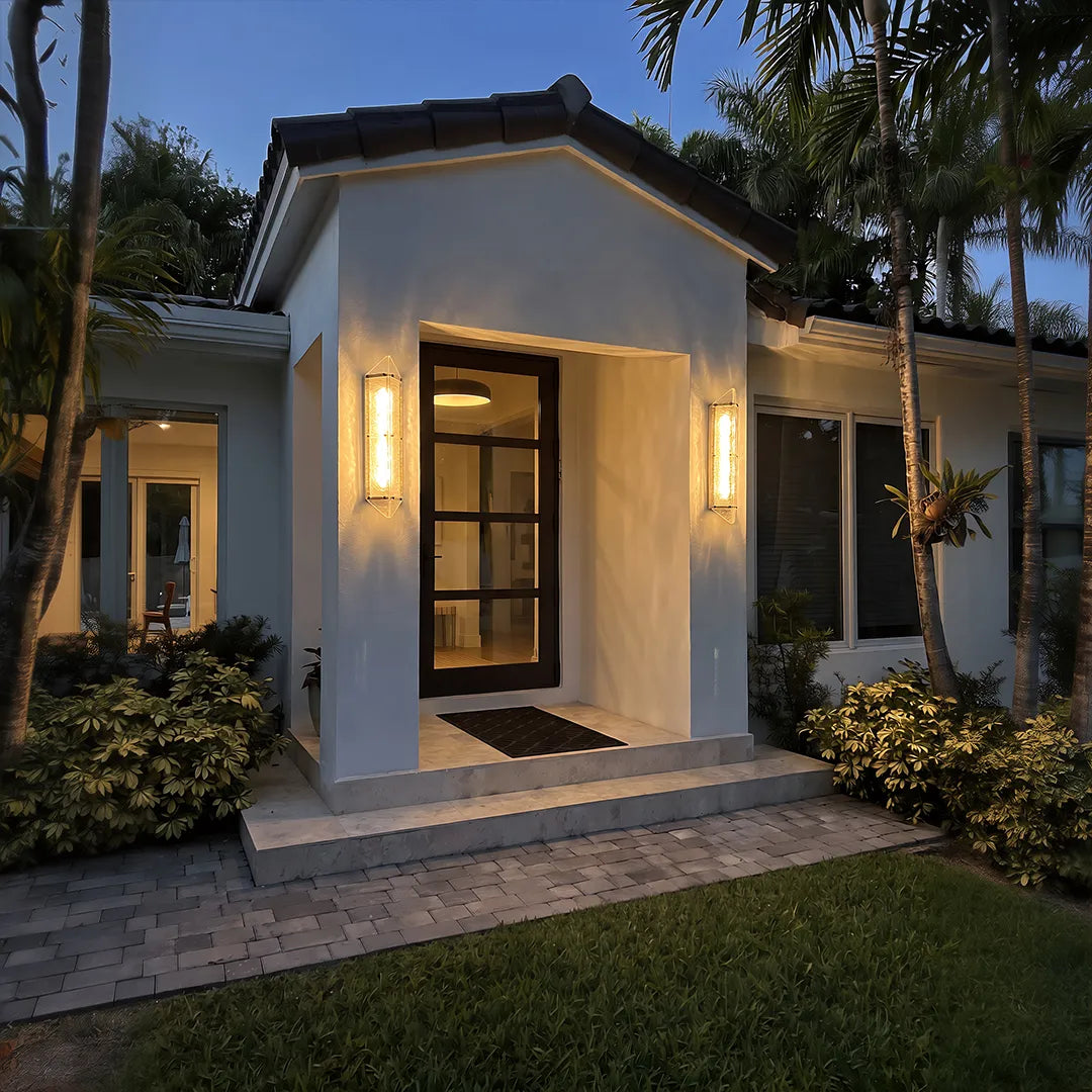 Gold Outdoor Wall Lights Luxury Waterproof LED Art Light