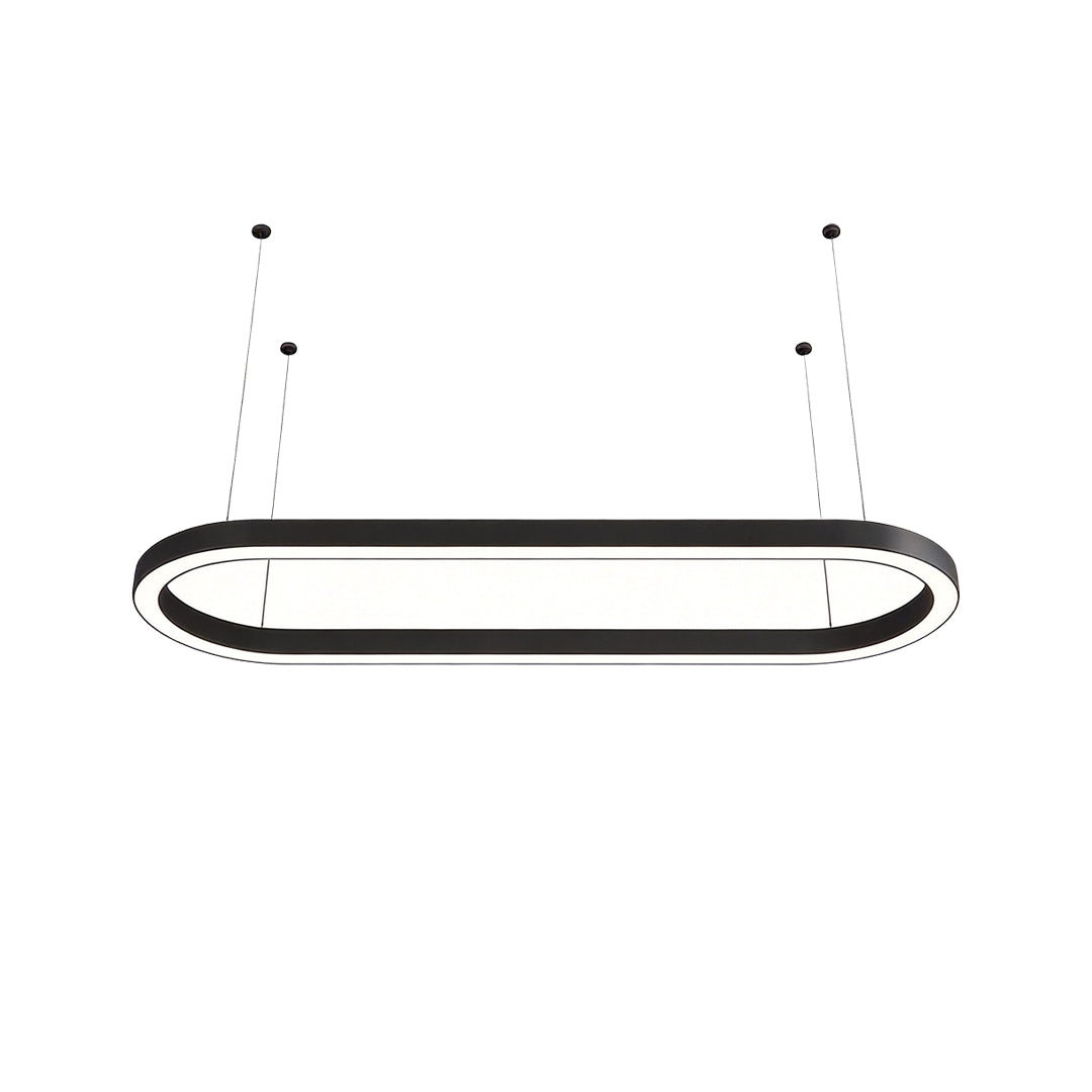 Oval Chandelier Modern Metal LED Office Ceiling Light