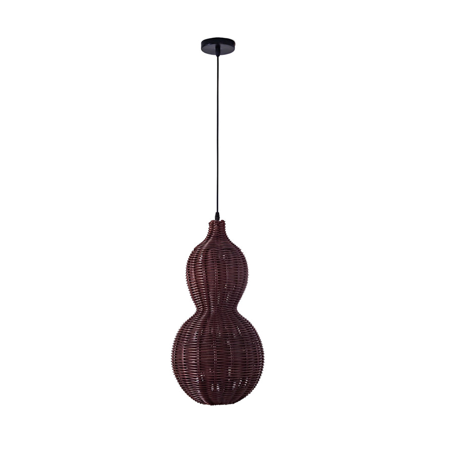 Modern Rattan Pendant Light Country Woven Gourd Hanging Ceiling Light