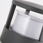 Modern Round Outdoor Post Light Double-Layered Lampshade Light