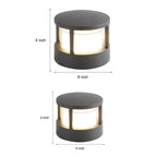 [Open-Box]Modern Round Outdoor Post Light Double-Layered Lampshade Light