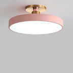Modern Semi Flush Mount Ceiling Lights Thick Round LED Metal Light