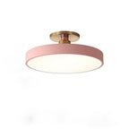Modern Semi Flush Mount Ceiling Lights Thick Round LED Metal Light