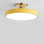 Modern Semi Flush Mount Ceiling Lights Thick Round LED Metal Light