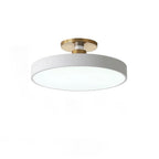 Modern Semi Flush Mount Ceiling Lights Thick Round LED Metal Light