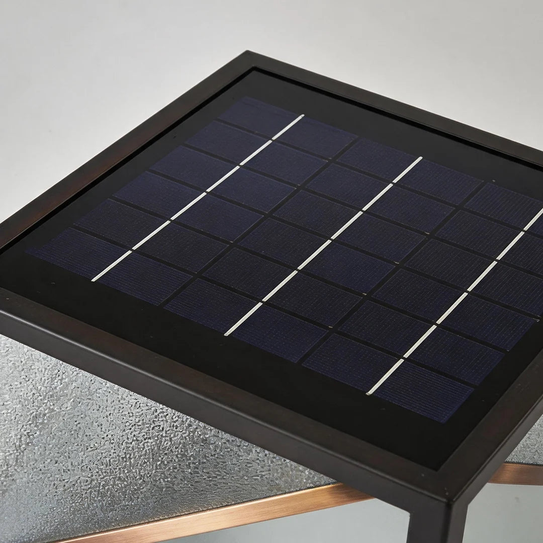 Black Outdoor Pillar Lights Modern Square Copper Waterproof Light