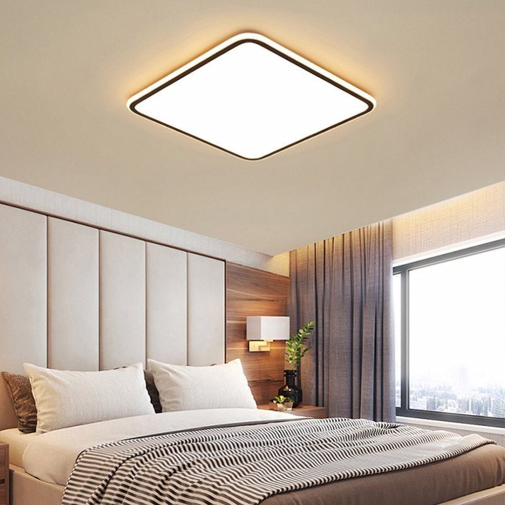 Modern Square LED Ceiling Light Minimalist Black-Framed Light