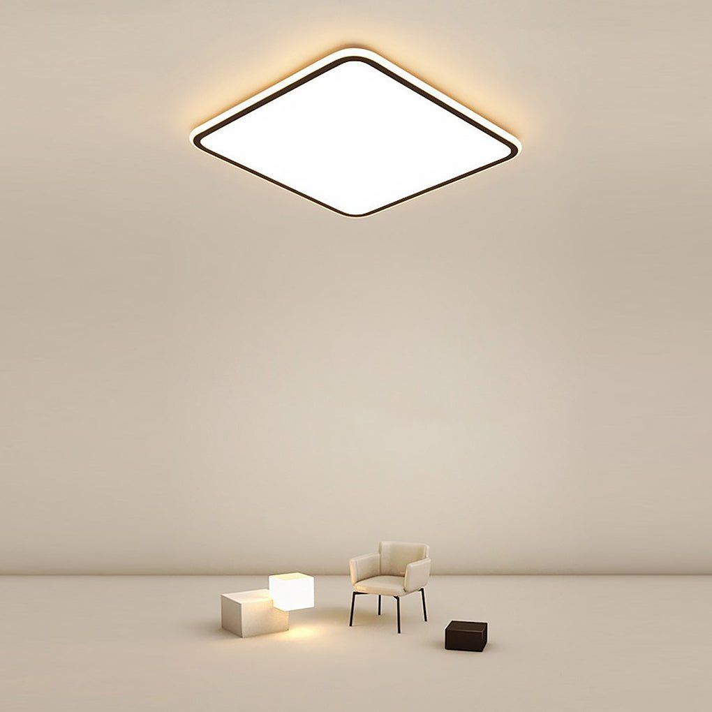 Modern Square LED Ceiling Light Minimalist Black-Framed Light
