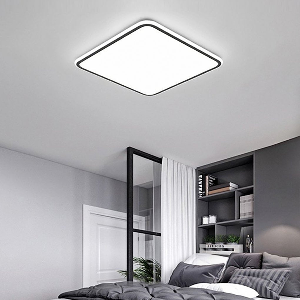 Modern Square LED Ceiling Light Minimalist Black-Framed Light