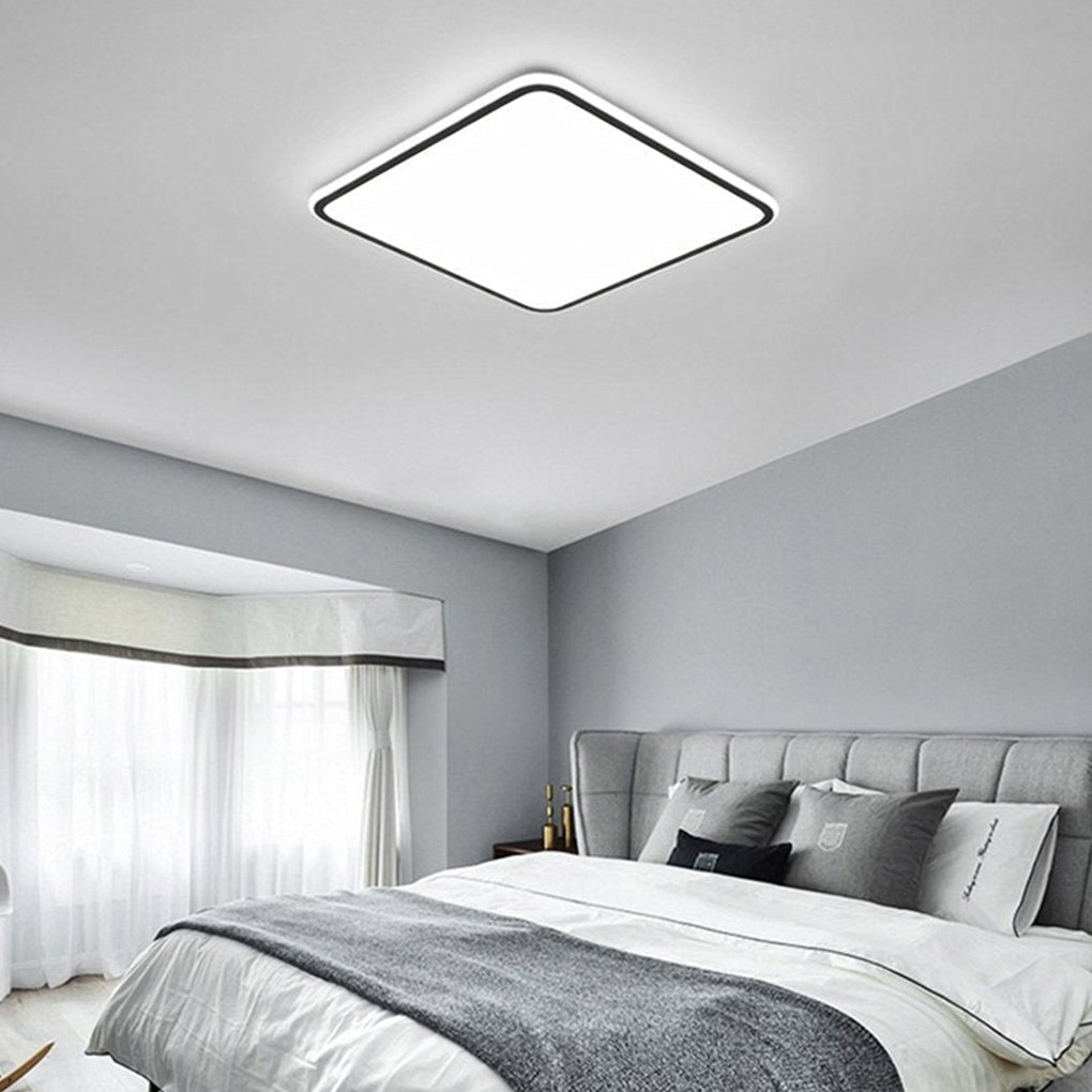 Modern Square LED Ceiling Light Minimalist Black-Framed Light