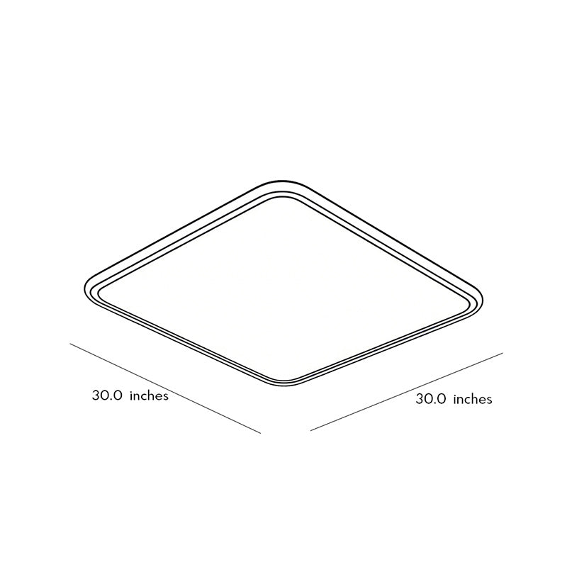 Modern Square LED Ceiling Light Minimalist Black-Framed Light