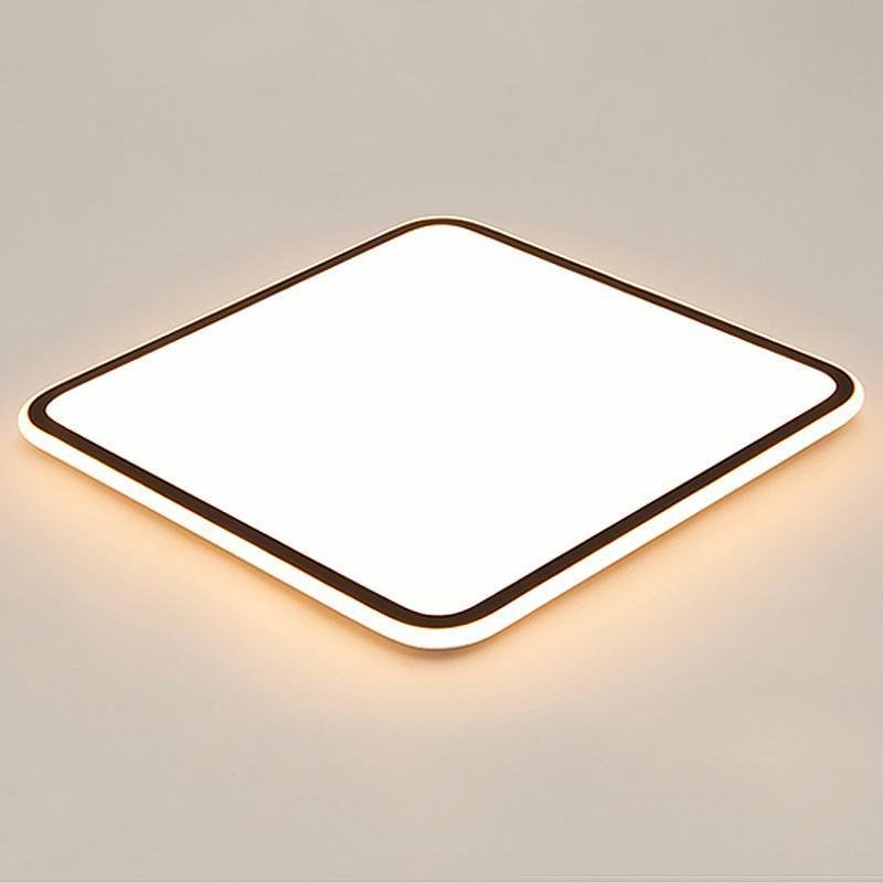 Modern Square LED Ceiling Light Minimalist Black-Framed Light