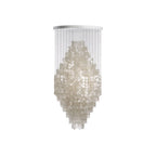 Modern Staircase Chandelier Cream-Style Round Shell Ceiling Light