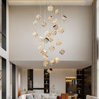 Magic Cube Crystal Staircase Chandelier