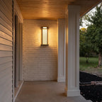 Modern Vertical Wall Sconce Ribbed Glass Outdoor Light