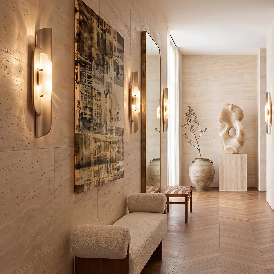 Modern Wall Light Fixtures Luxury Layered Marble Light