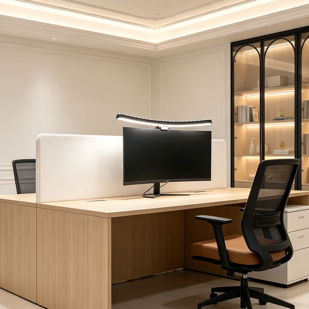 Black Modern Table Lamp Extended Curved Monitor Eye-Care LED Lamp