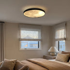 Moon Ceiling Light Black Circular LED Modern Light
