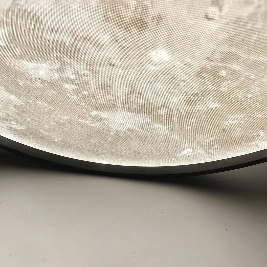Moon Ceiling Light Black Circular LED Modern Light