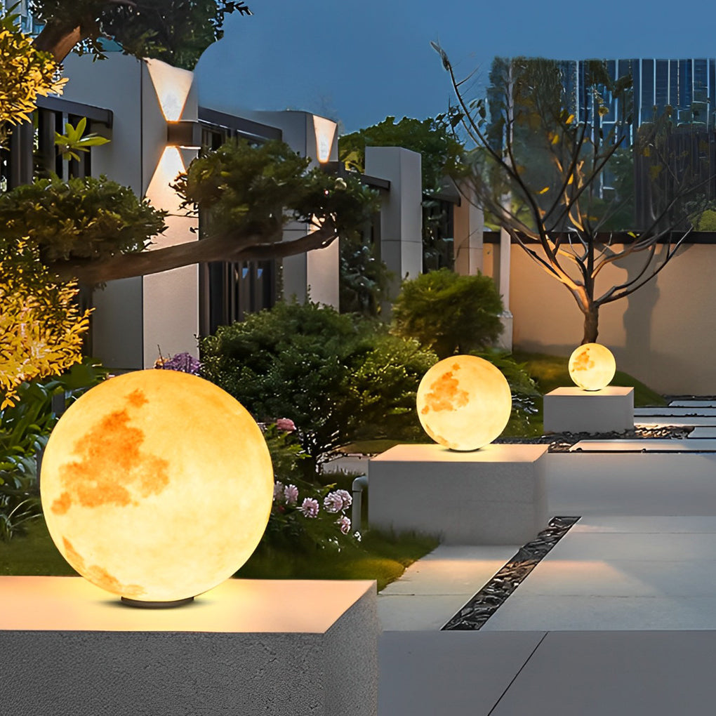 [Open-Box]Moon-Shaped Stone Pillar Light Outdoor Decorative Light