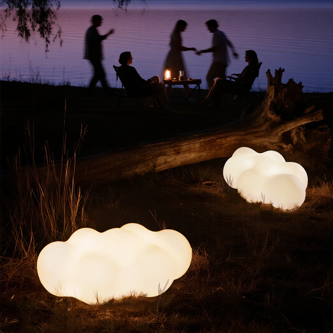 LED Cloud Landscape Lighting Waterproof PE Lawn Decorative Stool