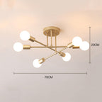 6-Lights Globe LED Sputnik Chandelier Modern Iron Ceiling Light