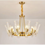8-light LED Electroplated Metal Glass Gold Classic Chandeliers Ceiling Lights