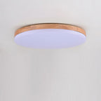 Circular Minimalist Flush Mount Light Wood Acrylic LED Ceiling Lights