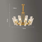 8-light LED Electroplated Metal Glass Gold Classic Chandeliers Ceiling Lights