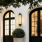 Outdoor Alabaster Wall Sconces Modern Black Linear Light