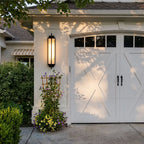 Outdoor Alabaster Wall Sconces Modern Black Linear Light