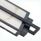 Outdoor Alabaster Wall Sconces Modern Black Linear Light