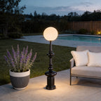Outdoor Black Floor Lamps Roman Column Vintage Landscape Light