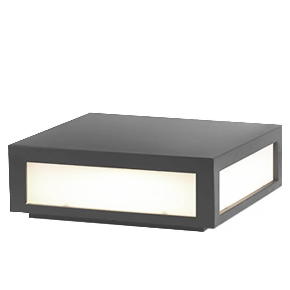 Square Pillar Lights Black Outdoor LED Metal Fixture