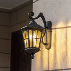 Outdoor Front Porch Lights Vintage LED Aluminum Solar Lantern