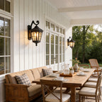 Outdoor Front Porch Lights Vintage LED Aluminum Solar Lantern