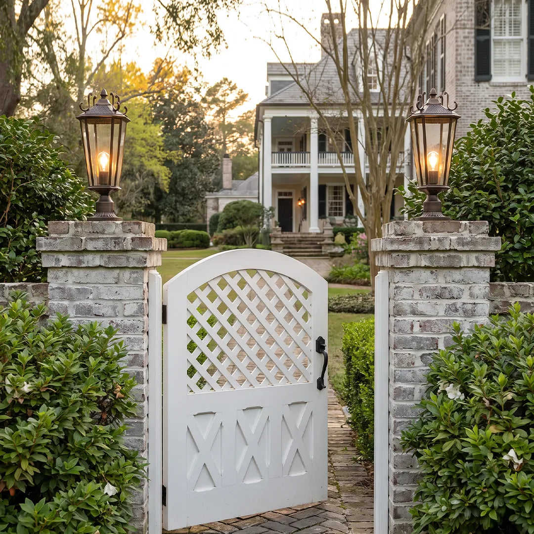 2 PCS Outdoor Pillar Light Fixtures European Vintage Light
