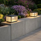 Outdoor Pillar Light Fixtures Cast Aluminum Square Waterproof