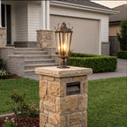 2 PCS Outdoor Pillar Light Fixtures European Vintage Light