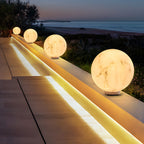 Outdoor Pillar Lights Faux Waterproof Moon Globe Light