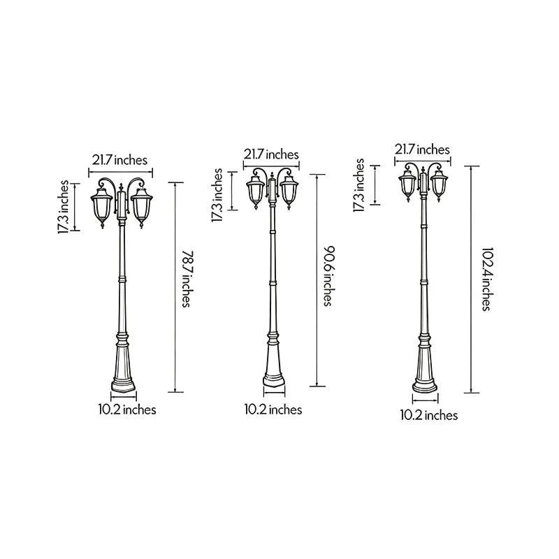 Outdoor Post Light Fixture European Garden Lamp Post
