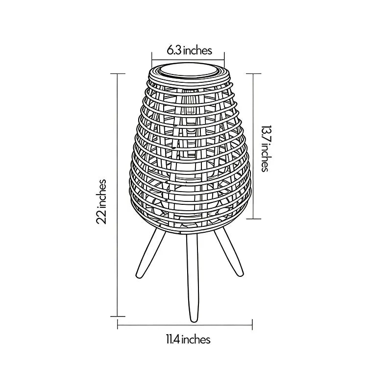 Outdoor Solar Floor Lamps Waterproof Woven Patio Lamps