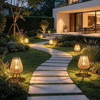 Outdoor Solar Floor Lamps Waterproof Woven Patio Lamps