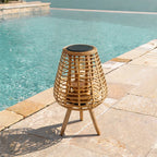 Outdoor Solar Floor Lamps Waterproof Woven Patio Lamps